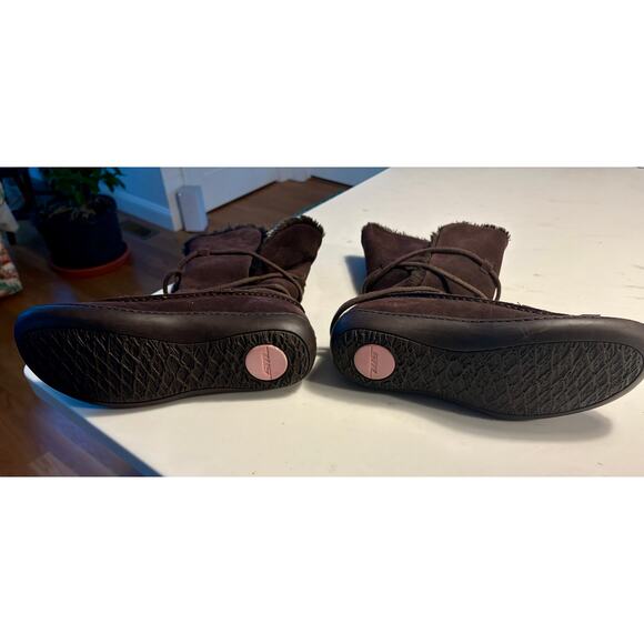 Steve‎ Madden NEW Moccasin Boots Suede Fur Tie Mid-Calf 9 - Picture 9 of 11